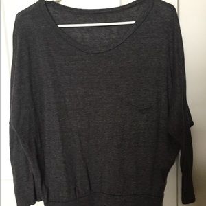 Gray three quarter length slouch shirt